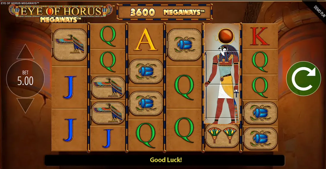Eye of Horus Megaways slot reels